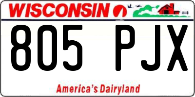 WI license plate 805PJX