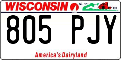 WI license plate 805PJY