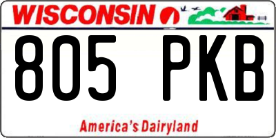 WI license plate 805PKB