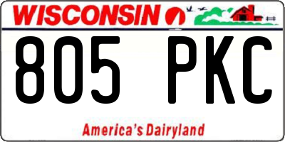 WI license plate 805PKC