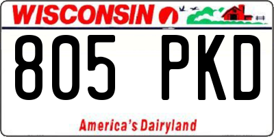 WI license plate 805PKD