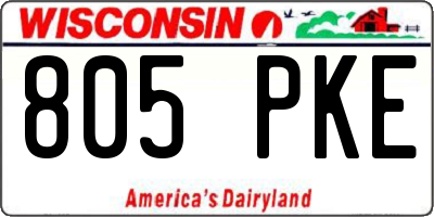 WI license plate 805PKE