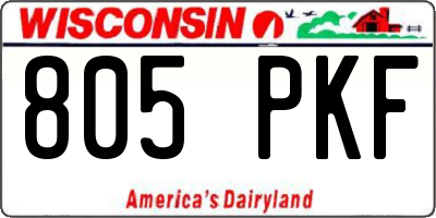 WI license plate 805PKF