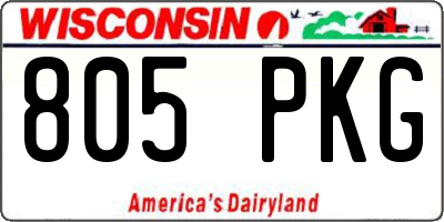 WI license plate 805PKG