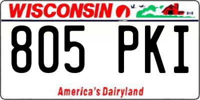 WI license plate 805PKI