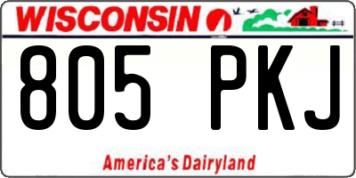 WI license plate 805PKJ