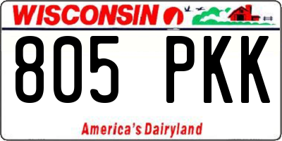 WI license plate 805PKK