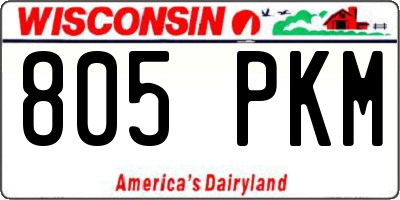 WI license plate 805PKM