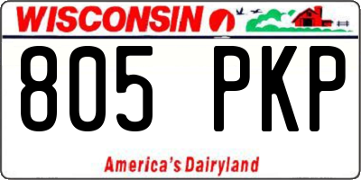 WI license plate 805PKP