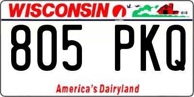 WI license plate 805PKQ