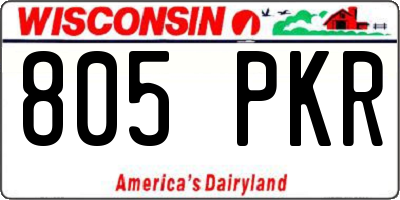 WI license plate 805PKR