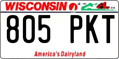 WI license plate 805PKT