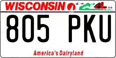 WI license plate 805PKU