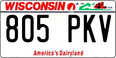 WI license plate 805PKV