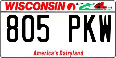WI license plate 805PKW
