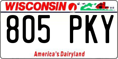 WI license plate 805PKY