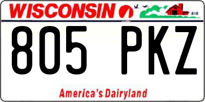 WI license plate 805PKZ