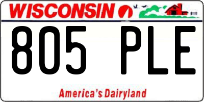 WI license plate 805PLE