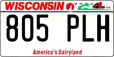 WI license plate 805PLH