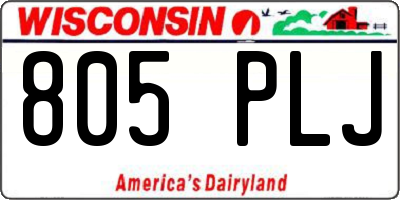 WI license plate 805PLJ
