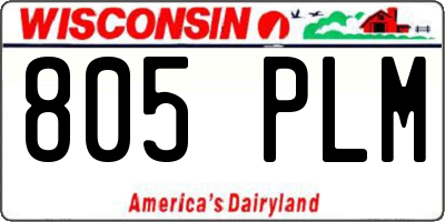 WI license plate 805PLM