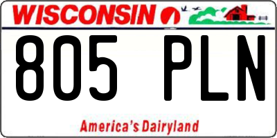WI license plate 805PLN
