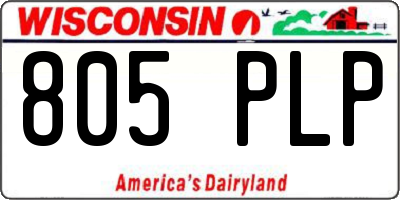 WI license plate 805PLP