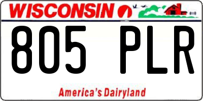 WI license plate 805PLR