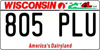 WI license plate 805PLU