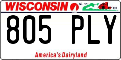 WI license plate 805PLY