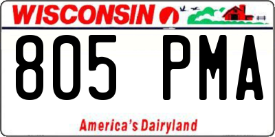 WI license plate 805PMA