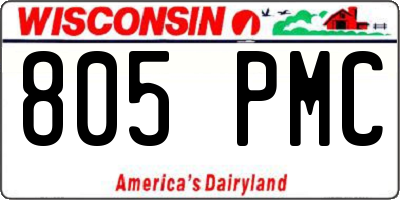 WI license plate 805PMC