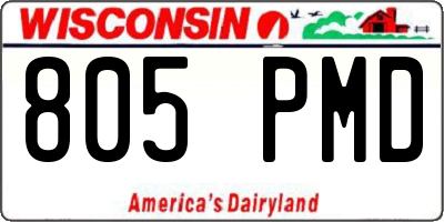 WI license plate 805PMD