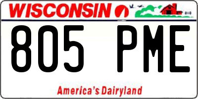 WI license plate 805PME