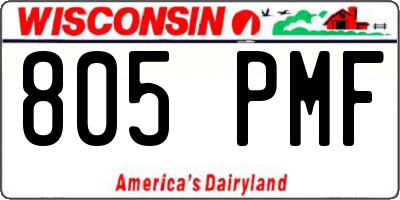 WI license plate 805PMF