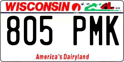 WI license plate 805PMK