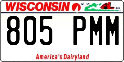 WI license plate 805PMM