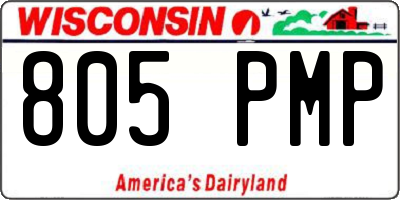 WI license plate 805PMP