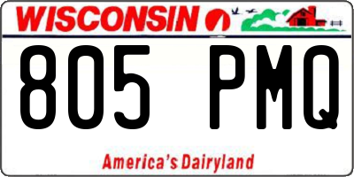 WI license plate 805PMQ