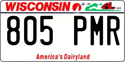 WI license plate 805PMR