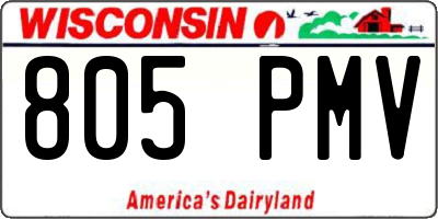 WI license plate 805PMV