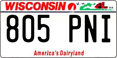 WI license plate 805PNI