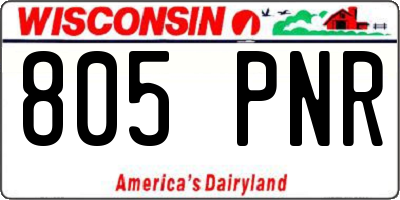 WI license plate 805PNR