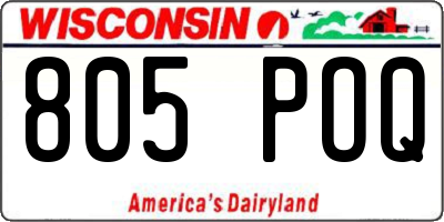 WI license plate 805POQ