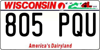 WI license plate 805PQU