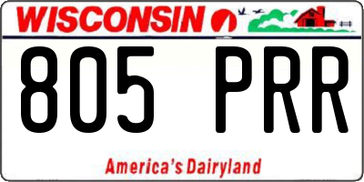 WI license plate 805PRR