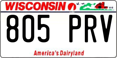 WI license plate 805PRV