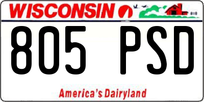 WI license plate 805PSD