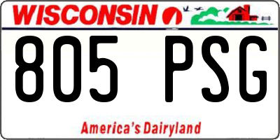 WI license plate 805PSG