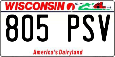 WI license plate 805PSV